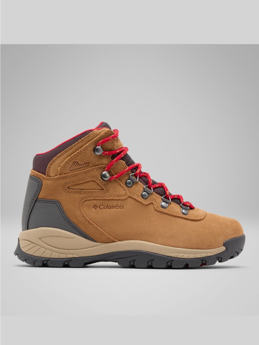 Columbia Men's Tan Suede Hiking Boots with Red Laces